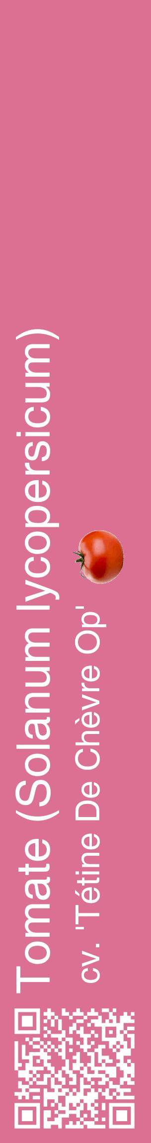 Étiquette de : Solanum lycopersicum cv. 'Tétine De Chèvre Op' - format c - style blanche44_basiquehel avec qrcode et comestibilité simplifiée