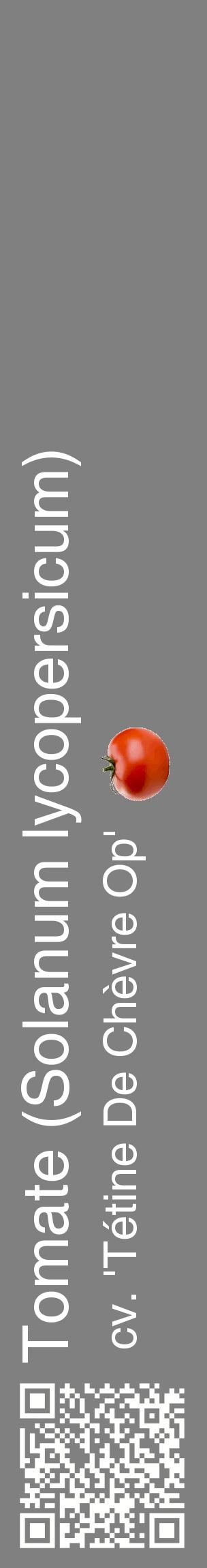 Étiquette de : Solanum lycopersicum cv. 'Tétine De Chèvre Op' - format c - style blanche57_basiquehel avec qrcode et comestibilité simplifiée