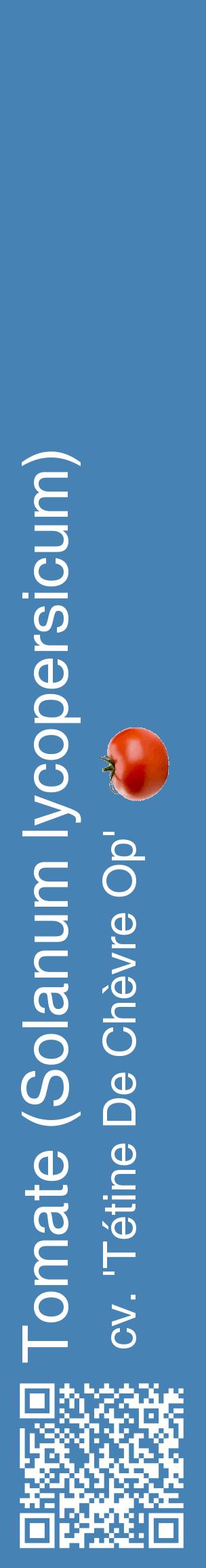 Étiquette de : Solanum lycopersicum cv. 'Tétine De Chèvre Op' - format c - style blanche5_basiquehel avec qrcode et comestibilité simplifiée