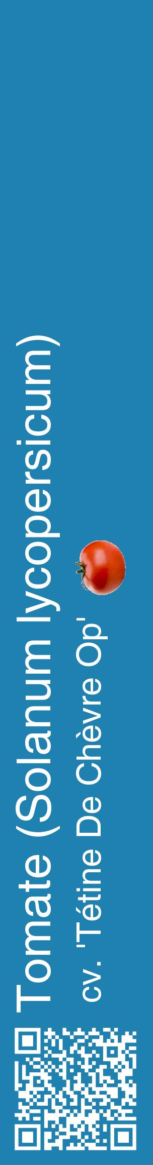 Étiquette de : Solanum lycopersicum cv. 'Tétine De Chèvre Op' - format c - style blanche6_basiquehel avec qrcode et comestibilité simplifiée