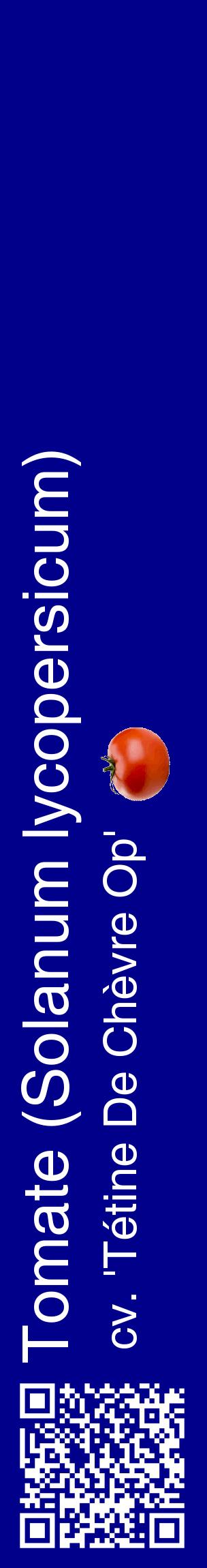 Étiquette de : Solanum lycopersicum cv. 'Tétine De Chèvre Op' - format c - style blanche7_basiquehel avec qrcode et comestibilité simplifiée