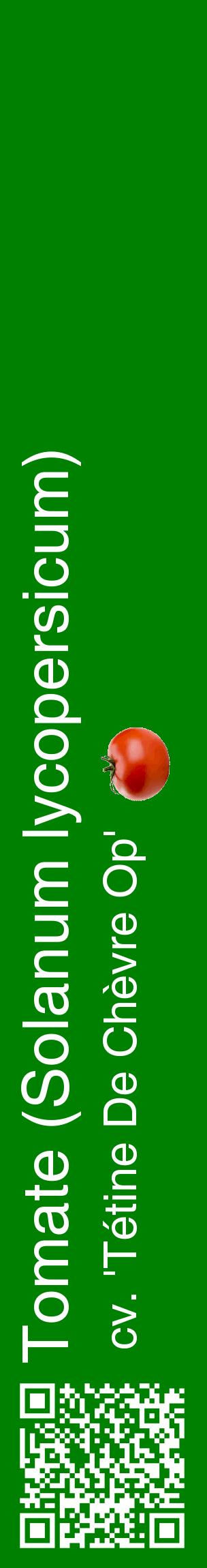 Étiquette de : Solanum lycopersicum cv. 'Tétine De Chèvre Op' - format c - style blanche9_basiquehel avec qrcode et comestibilité simplifiée