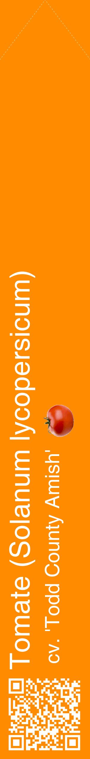Étiquette de : Solanum lycopersicum cv. 'Todd County Amish' - format c - style blanche23_simplehel avec qrcode et comestibilité simplifiée