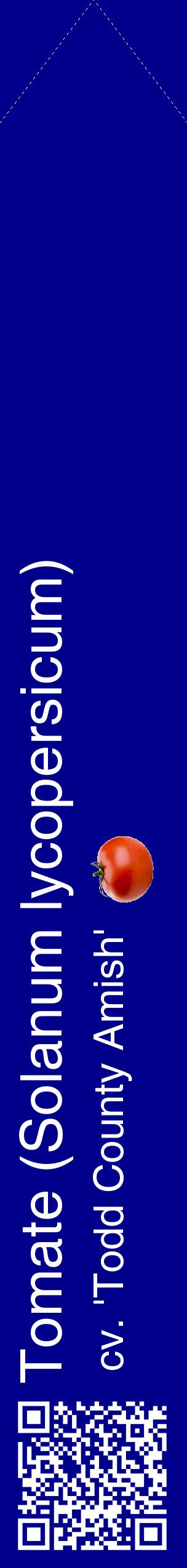 Étiquette de : Solanum lycopersicum cv. 'Todd County Amish' - format c - style blanche7_simplehel avec qrcode et comestibilité simplifiée