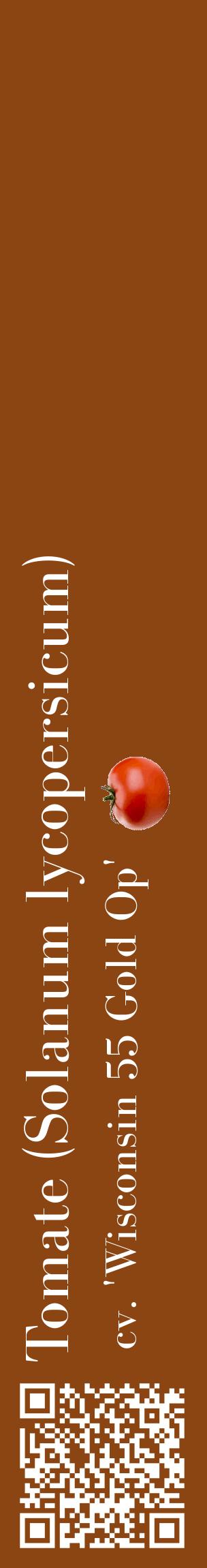 Étiquette de : Solanum lycopersicum cv. 'Wisconsin 55 Gold Op' - format c - style blanche30_basiquebod avec qrcode et comestibilité simplifiée