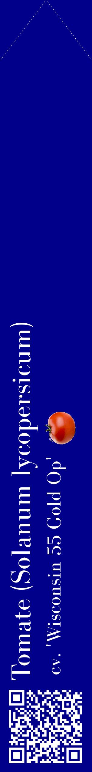 Étiquette de : Solanum lycopersicum cv. 'Wisconsin 55 Gold Op' - format c - style blanche7_simplebod avec qrcode et comestibilité simplifiée