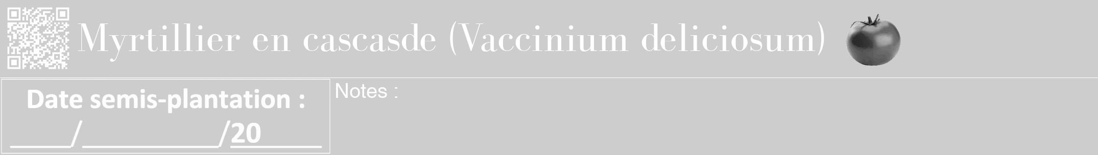 Étiquette de : Vaccinium deliciosum - format a - style blanche41bod avec qrcode et comestibilité simplifiée