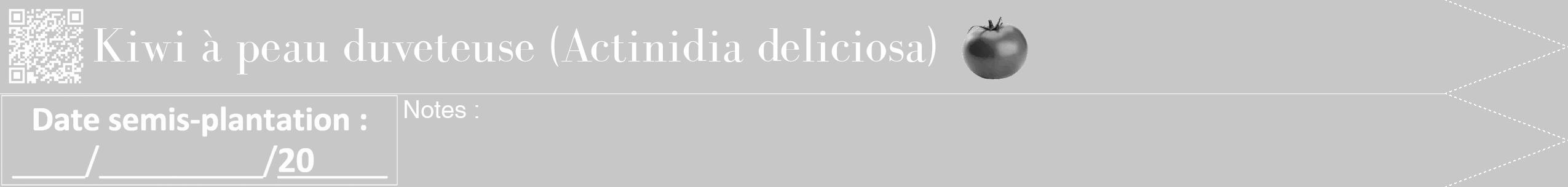 Étiquette de : Actinidia deliciosa - format b - style blanche15bod avec qrcode et comestibilité simplifiée