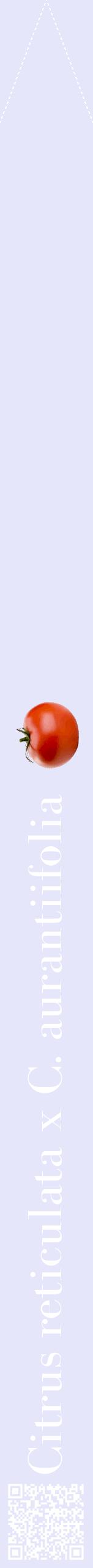 Étiquette de : Citrus reticulata x C. aurantiifolia - format b - style blanche55bod avec qrcode et comestibilité simplifiée