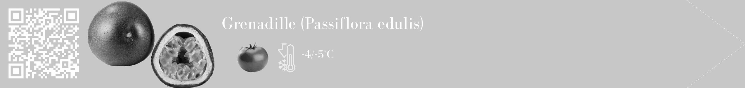 Étiquette de : Passiflora edulis - format c - style blanche15_simple_simplebod avec qrcode et comestibilité simplifiée