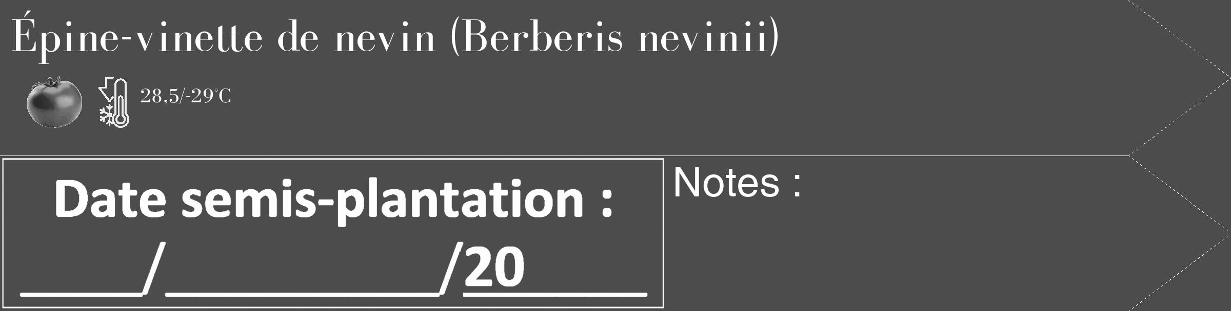 Étiquette de : Berberis nevinii - format c - style blanche27_simple_simplebod avec comestibilité simplifiée