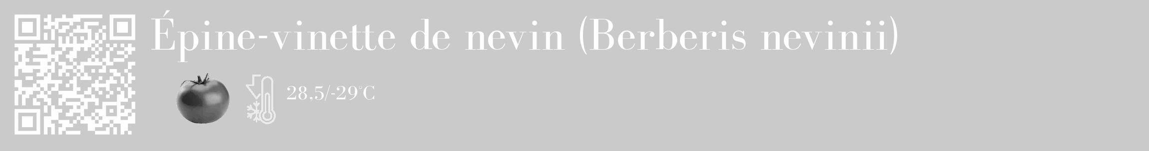 Étiquette de : Berberis nevinii - format c - style blanche21_basique_basiquebod avec qrcode et comestibilité simplifiée