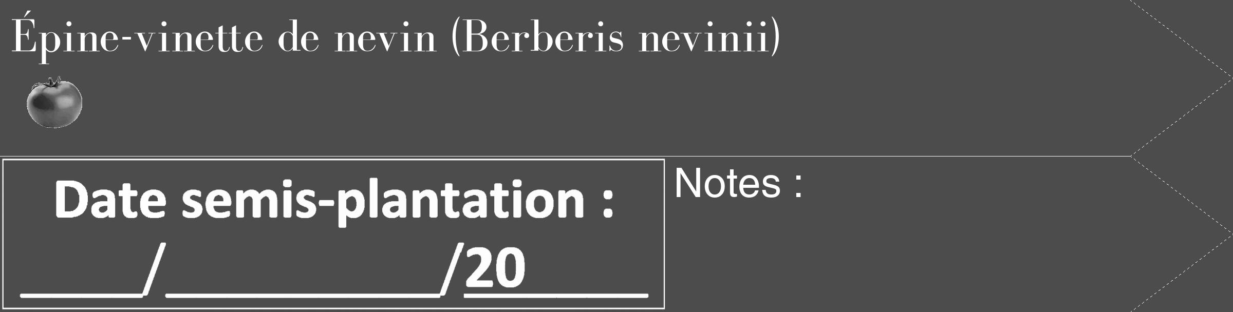 Étiquette de : Berberis nevinii - format c - style blanche27_simple_simplebod avec comestibilité simplifiée