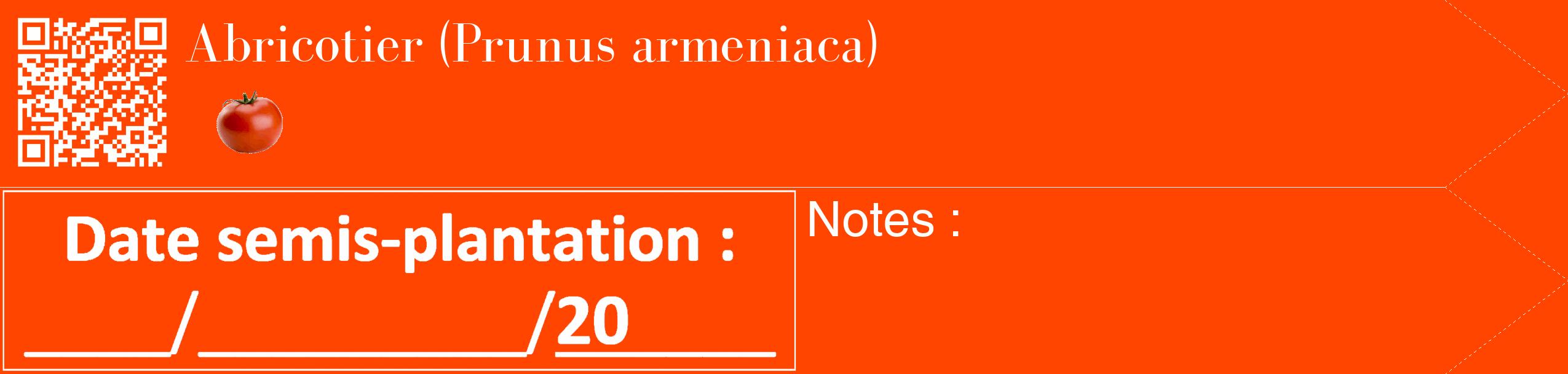 Étiquette de : Prunus armeniaca - format c - style blanche26_simple_simplebod avec qrcode et comestibilité simplifiée