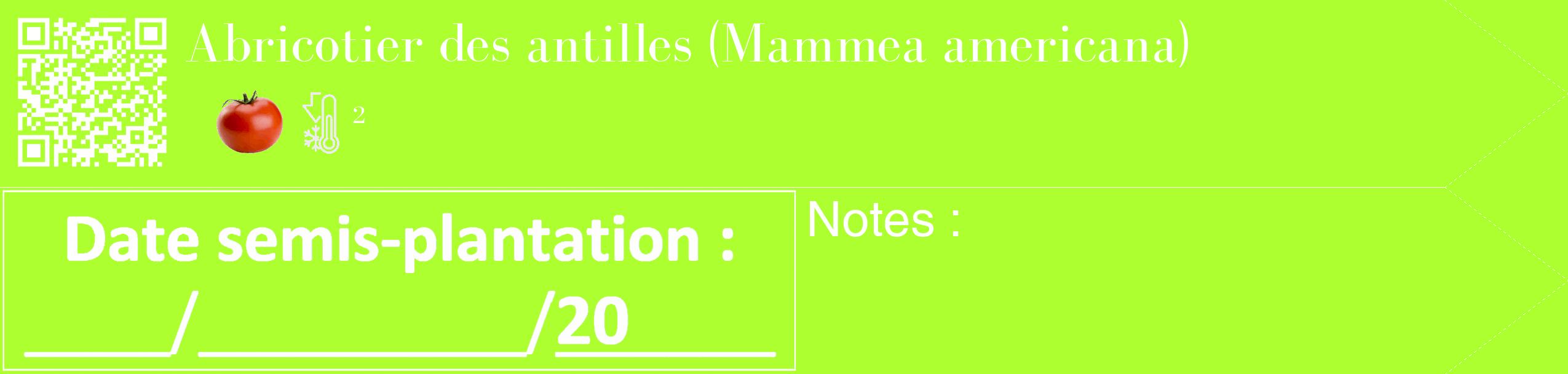 Étiquette de : Mammea americana - format c - style blanche17_simple_simplebod avec qrcode et comestibilité simplifiée