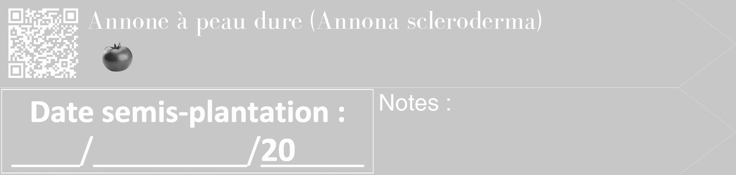 Étiquette de : Annona scleroderma - format c - style blanche15_simple_simplebod avec qrcode et comestibilité simplifiée