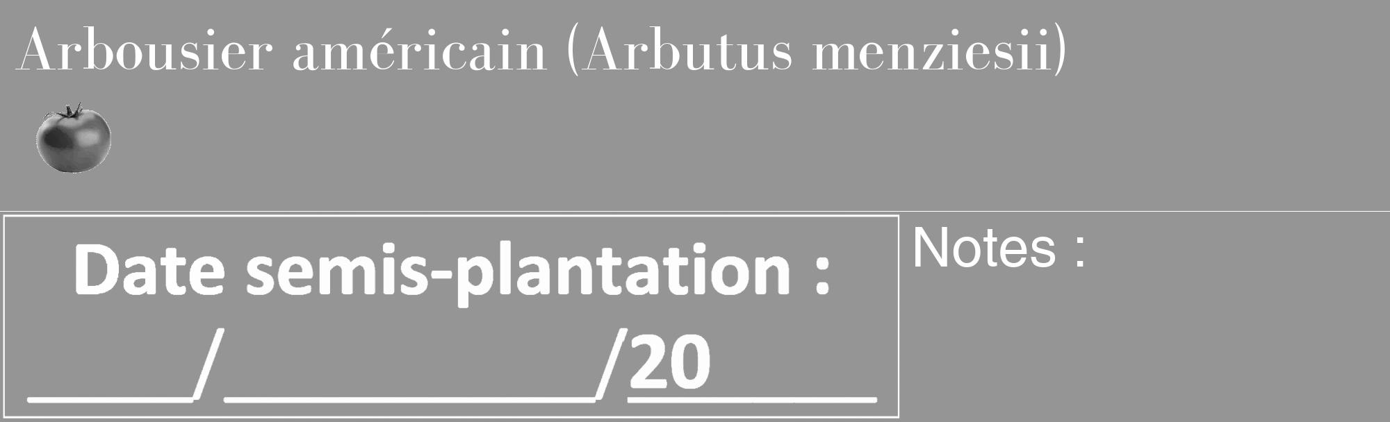 Étiquette de : Arbutus menziesii - format c - style blanche16_basique_basiquebod avec comestibilité simplifiée
