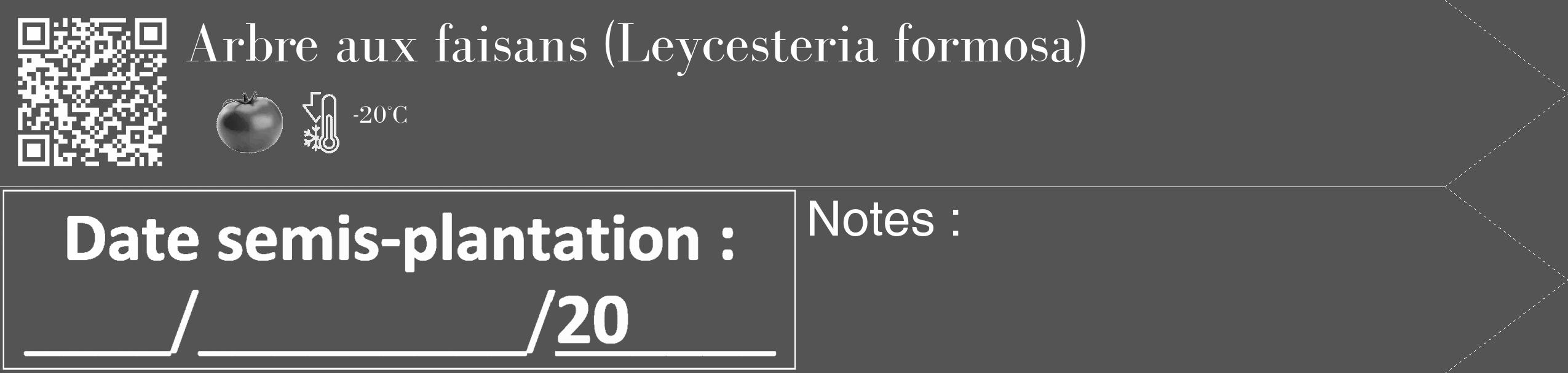 Étiquette de : Leycesteria formosa - format c - style blanche30_simple_simplebod avec qrcode et comestibilité simplifiée