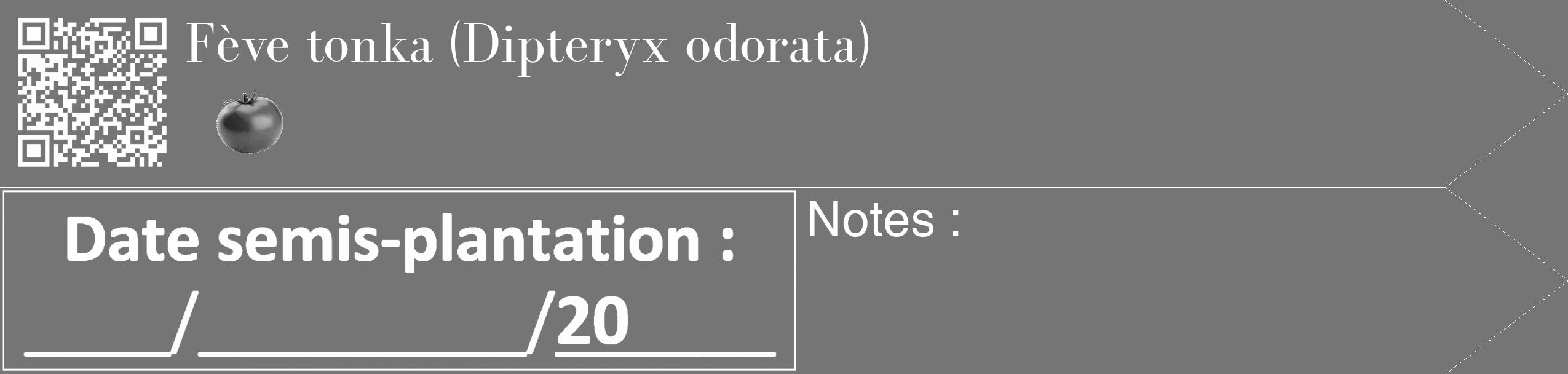Étiquette de : Dipteryx odorata - format c - style blanche5_simple_simplebod avec qrcode et comestibilité simplifiée
