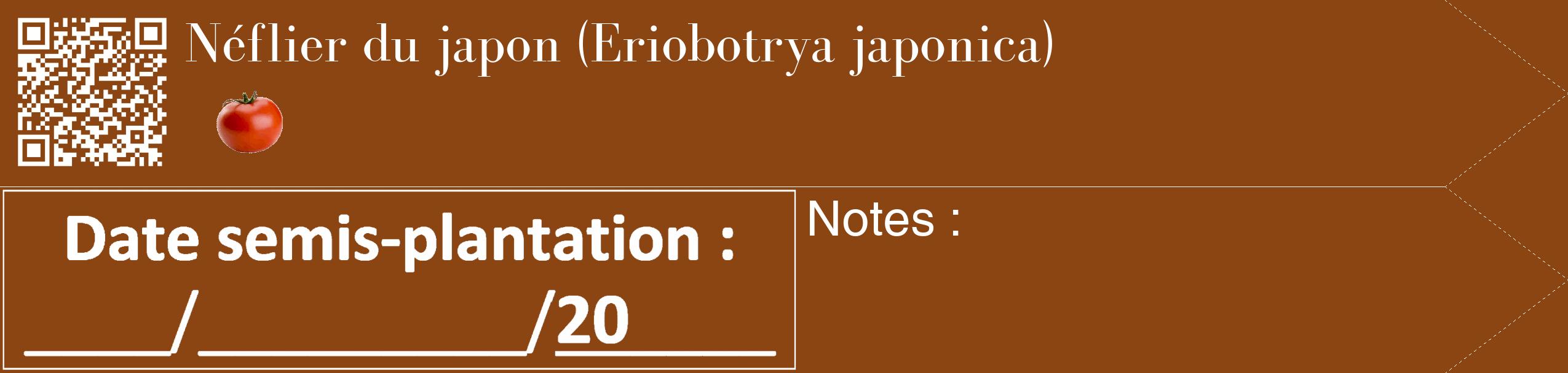 Étiquette de : Eriobotrya japonica - format c - style blanche30simple_basique_basiquebod avec qrcode et comestibilité simplifiée
