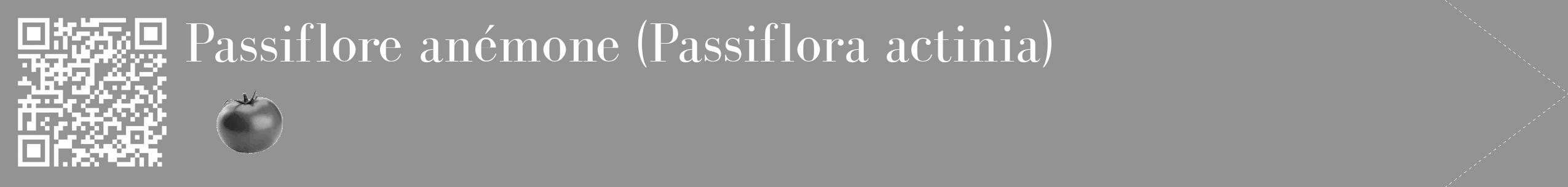 Étiquette de : Passiflora actinia - format c - style blanche44_simple_simplebod avec qrcode et comestibilité simplifiée