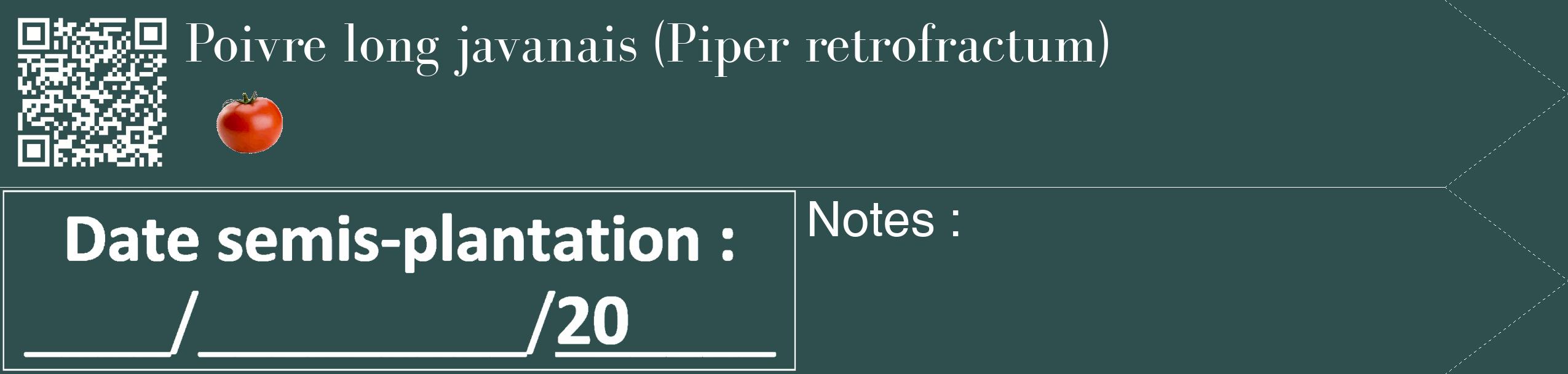 Étiquette de : Piper retrofractum - format c - style blanche58_simple_simplebod avec qrcode et comestibilité simplifiée