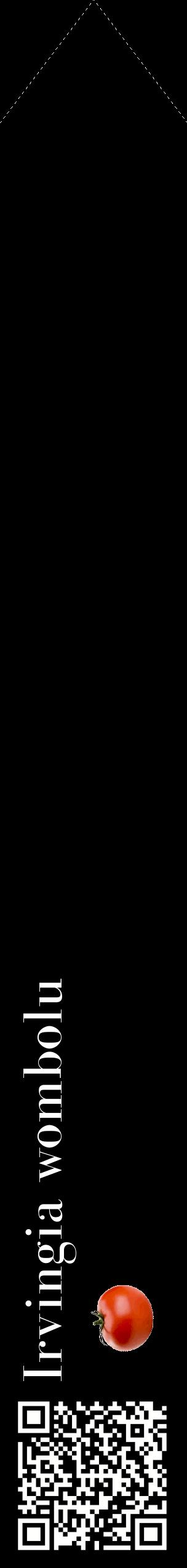 Étiquette de : Irvingia wombolu - format c - style blanche59_simplebod avec qrcode et comestibilité simplifiée