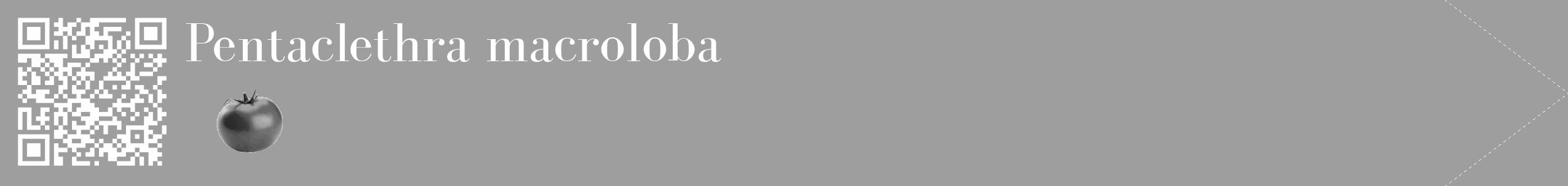 Étiquette de : Pentaclethra macroloba - format c - style blanche42_simple_simplebod avec qrcode et comestibilité simplifiée