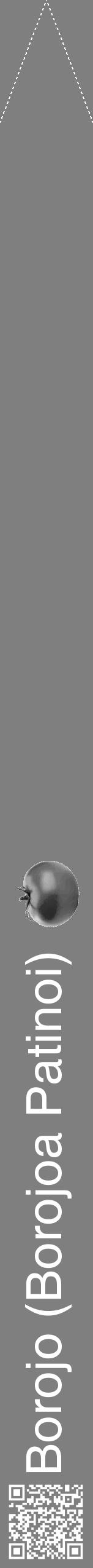 Étiquette de : Borojoa Patinoi - format b - style blanche31hel avec qrcode et comestibilité simplifiée - position verticale