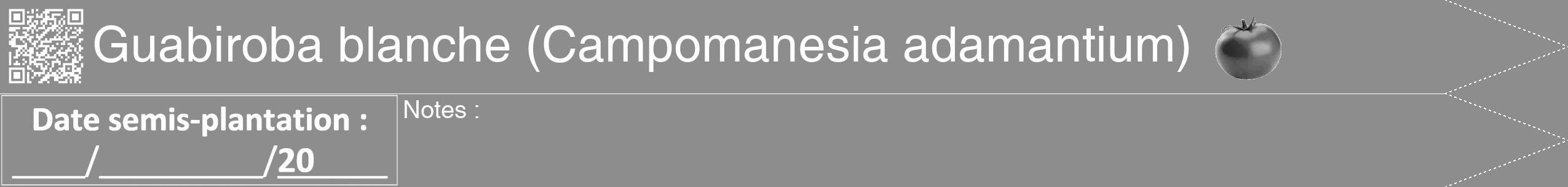 Étiquette de : Campomanesia adamantium - format b - style blanche2hel avec qrcode et comestibilité simplifiée