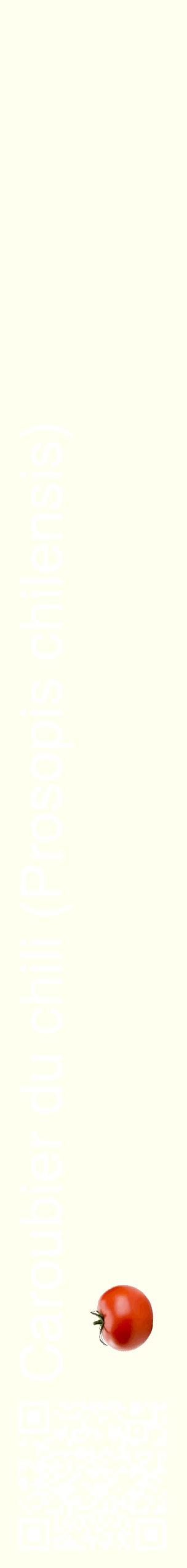 Étiquette de : Prosopis chilensis - format c - style blanche19_simplehel avec qrcode et comestibilité simplifiée