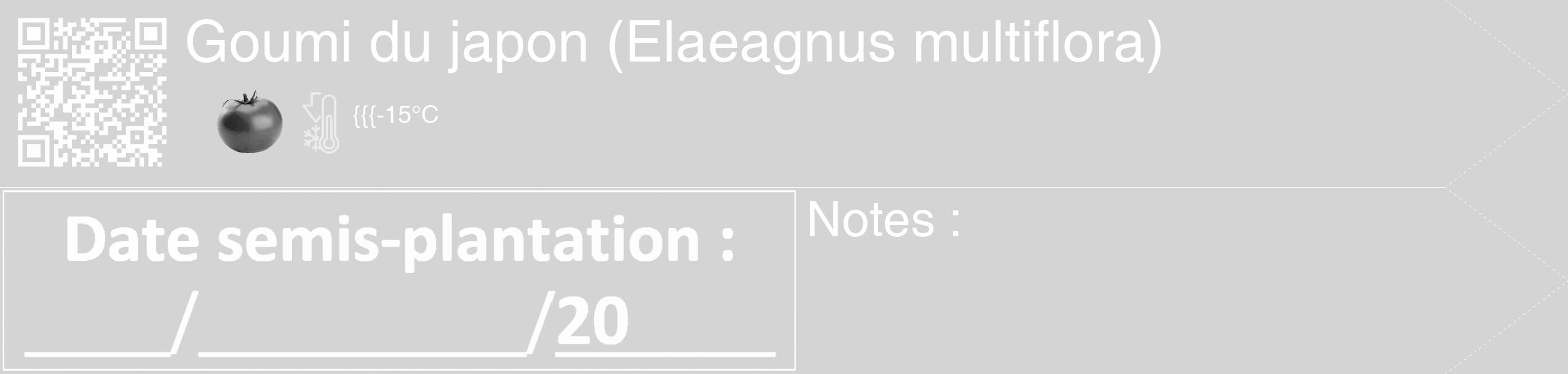 Étiquette de : Elaeagnus multiflora - format c - style blanche40_simple_simplehel avec qrcode et comestibilité simplifiée
