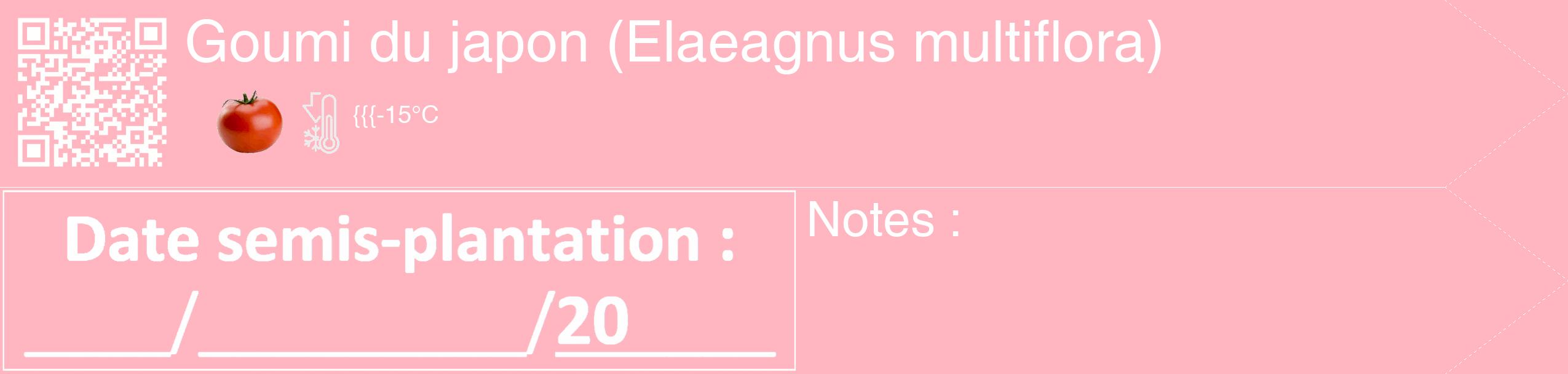 Étiquette de : Elaeagnus multiflora - format c - style blanche41_simple_simplehel avec qrcode et comestibilité simplifiée