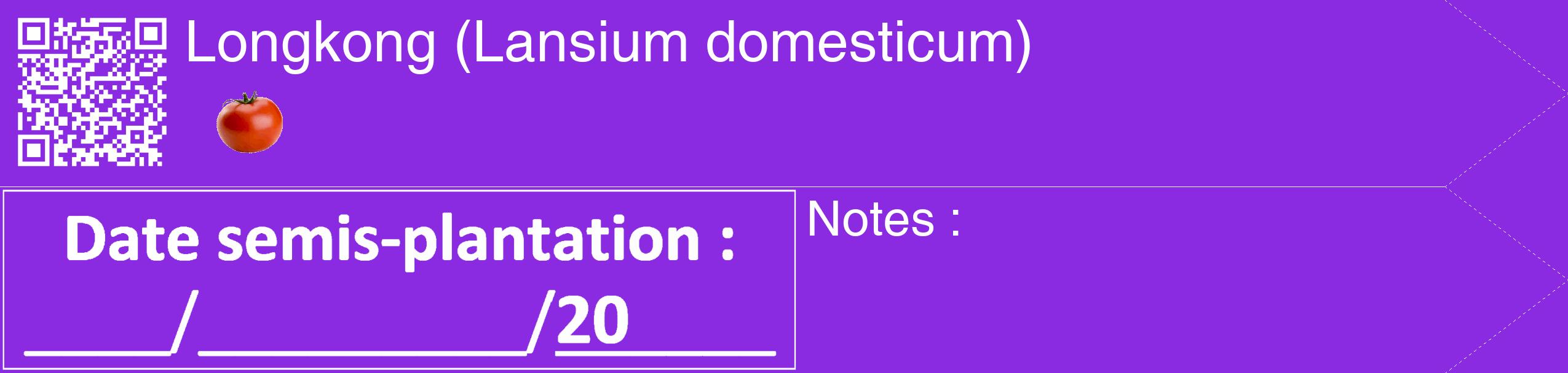 Étiquette de : Lansium domesticum - format c - style blanche49_simple_simplehel avec qrcode et comestibilité simplifiée