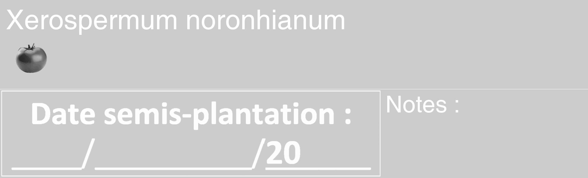 Étiquette de : Xerospermum noronhianum - format c - style blanche0_basique_basiquehel avec comestibilité simplifiée