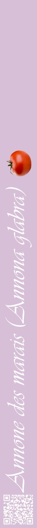 Étiquette de : Annona glabra - format a - style blanche54viv avec qrcode et comestibilité simplifiée