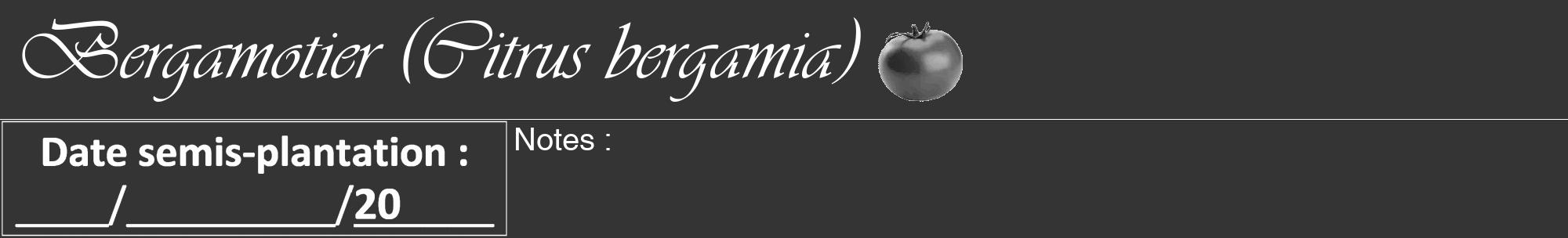 Étiquette de : Citrus bergamia - format a - style blanche46viv avec comestibilité simplifiée