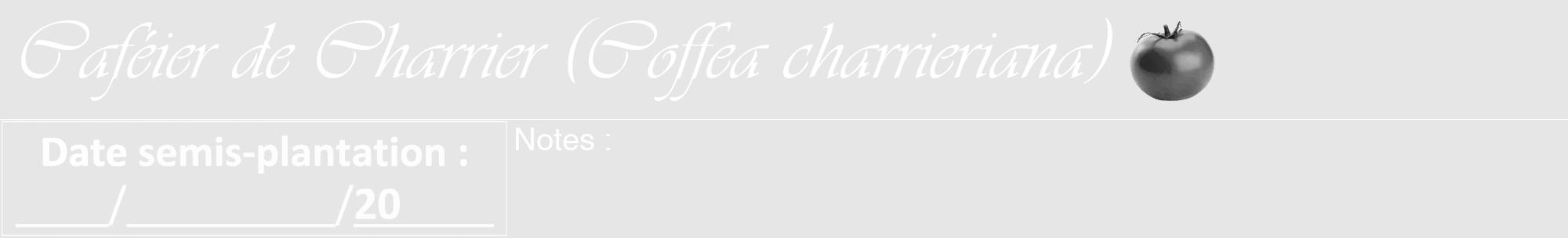 Étiquette de : Coffea charrieriana - format a - style blanche18viv avec comestibilité simplifiée