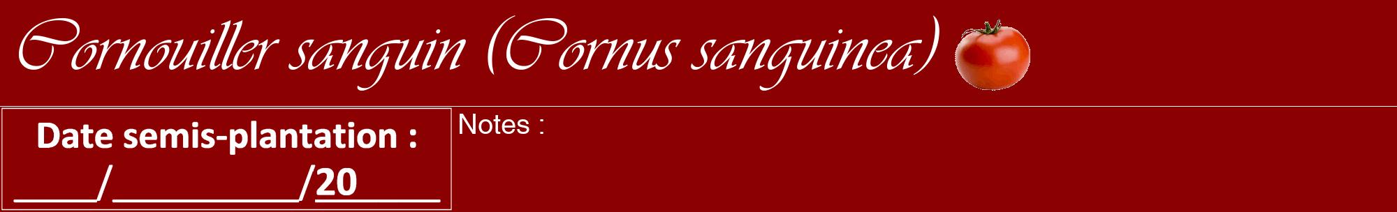 Étiquette de : Cornus sanguinea - format a - style blanche34viv avec comestibilité simplifiée