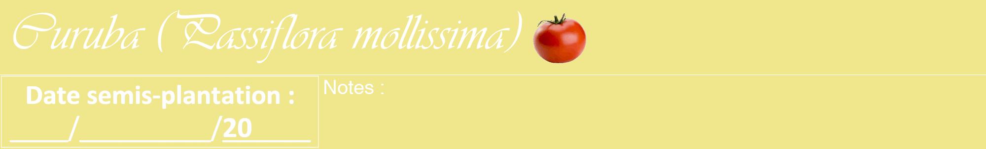 Étiquette de : Passiflora mollissima - format a - style blanche20viv avec comestibilité simplifiée
