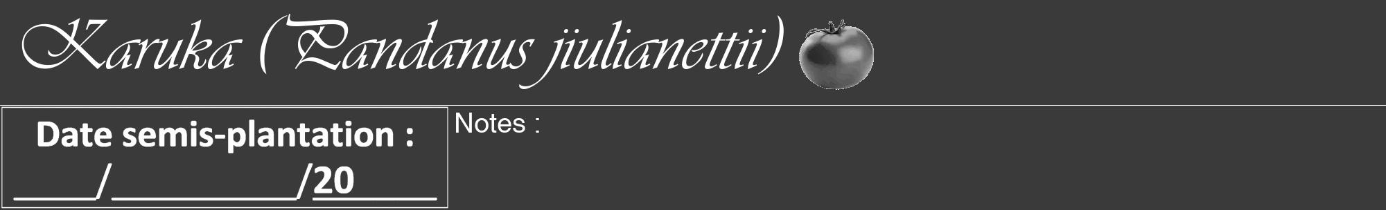 Étiquette de : Pandanus jiulianettii - format a - style blanche8viv avec comestibilité simplifiée