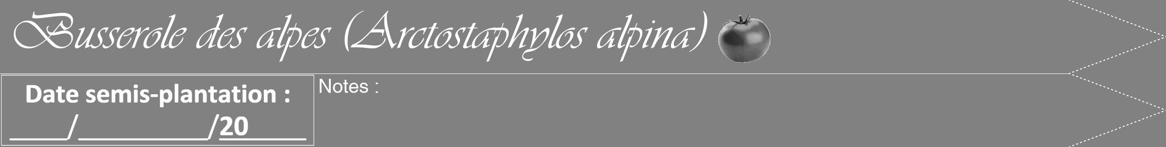 Étiquette de : Arctostaphylos alpina - format b - style blanche50viv avec comestibilité simplifiée