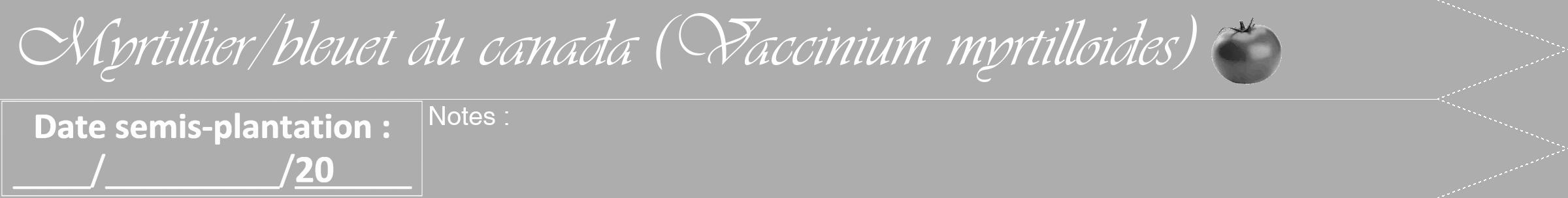 Étiquette de : Vaccinium myrtilloides - format b - style blanche22viv avec comestibilité simplifiée