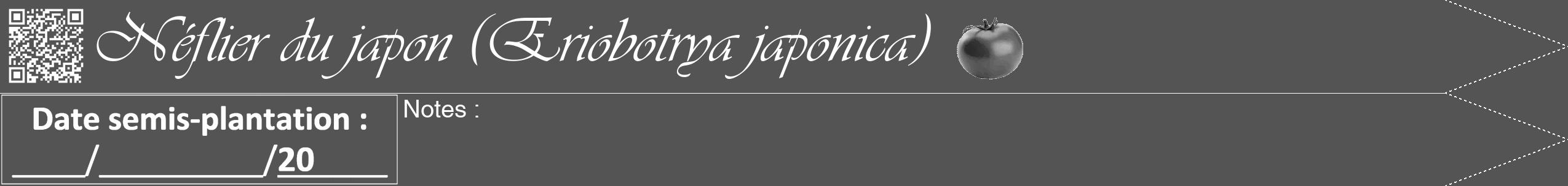 Étiquette de : Eriobotrya japonica - format b - style blanche30viv avec qrcode et comestibilité simplifiée