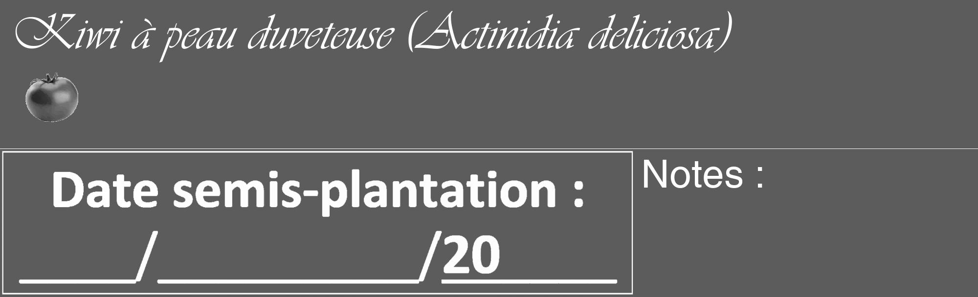 Étiquette de : Actinidia deliciosa - format c - style blanche49_basique_basiqueviv avec comestibilité simplifiée