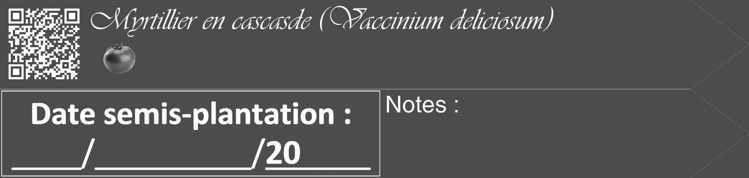 Étiquette de : Vaccinium deliciosum - format c - style blanche27_simple_simpleviv avec qrcode et comestibilité simplifiée