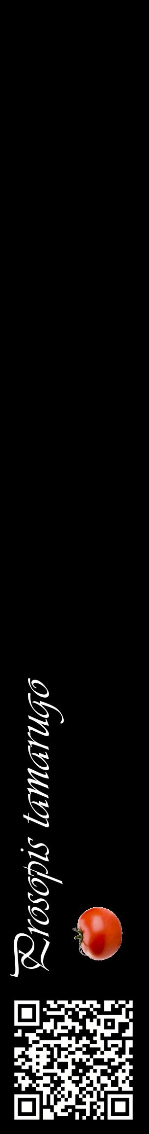 Étiquette de : Prosopis tamarugo - format c - style blanche59_basiqueviv avec qrcode et comestibilité simplifiée
