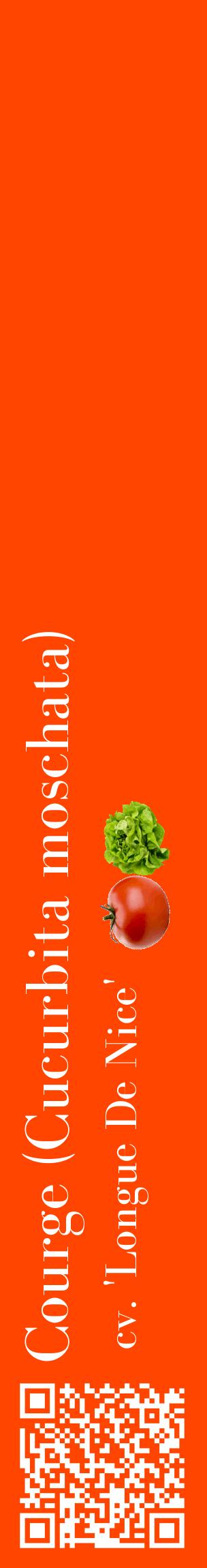 Étiquette de : Cucurbita moschata cv. 'Longue De Nice' - format c - style blanche26_basiquebod avec qrcode et comestibilité simplifiée