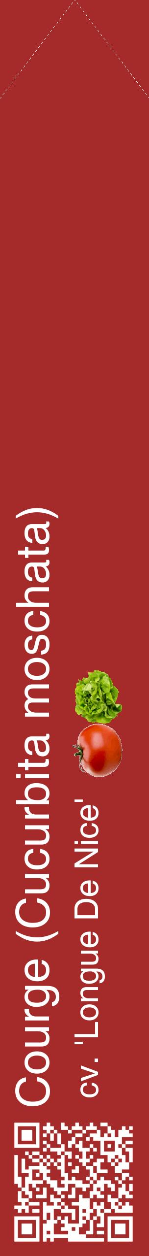 Étiquette de : Cucurbita moschata cv. 'Longue De Nice' - format c - style blanche33_simplehel avec qrcode et comestibilité simplifiée