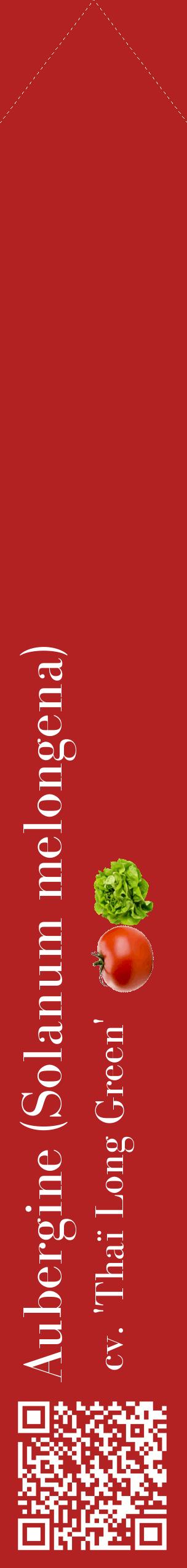 Étiquette de : Solanum melongena cv. 'Thaï Long Green' - format c - style blanche28_simplebod avec qrcode et comestibilité simplifiée